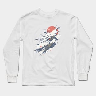 The black cat on top of the clouds Long Sleeve T-Shirt